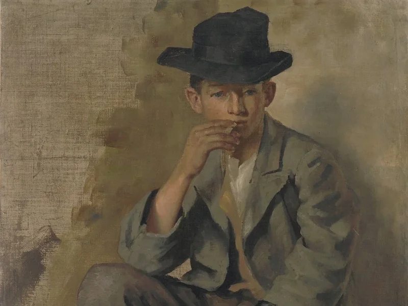 1884-Franc Košar - Ragazzo con una sigaretta